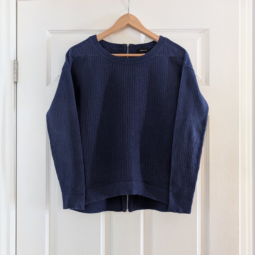 RW&CO cotton zip back sweater blue size XS